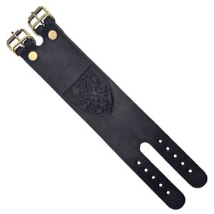 BOHEMIA, leather bracelet with Czech lion, black