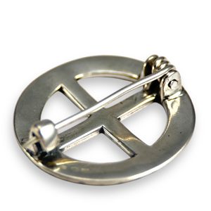 SUN CROSS, silver brooch