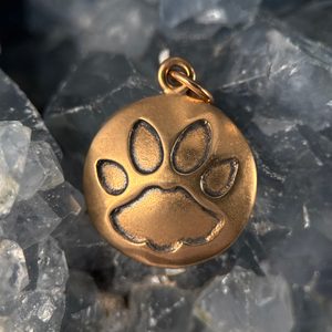 CAT TRACK, pendant, bronze