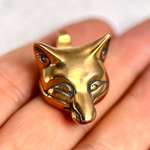 Celtic Fox, head, pendant, bronze