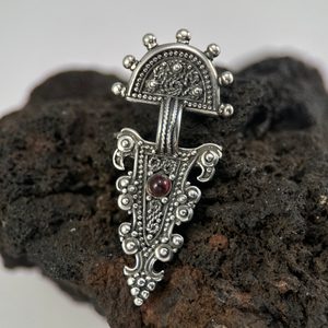 Tête d'aigle, fibule début moyen âge version pendentif - argent 925