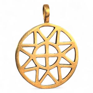 SUN and CROSS, small, bronze pendant