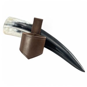 HORN and LEATHER HOLDER, simple