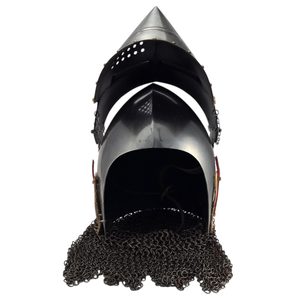 PIG FACE HELMET, chain mail and brass