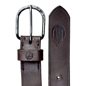 Leather belt with forged buckle, Trilobit