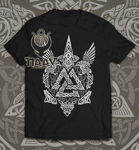 VALKNUT - VIKING MEN'S T-SHIRT B&W - PAGAN T-SHIRTS NAAV FASHION{% if kategorie.adresa_nazvy[0] != zbozi.kategorie.nazev %} - T-SHIRTS, BOOTS{% endif %}