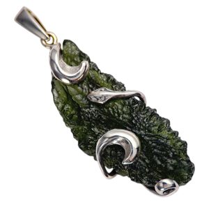 SERPENT, pendant, Moldavite, silver 925/1000