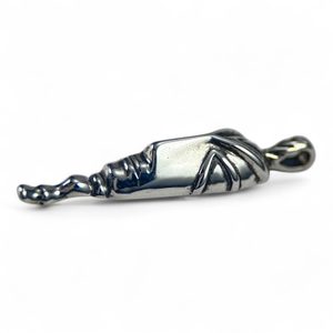 CELTIC HEAD, La Tene replica, motive from fibula, talisman, silver pendant, Ag 925