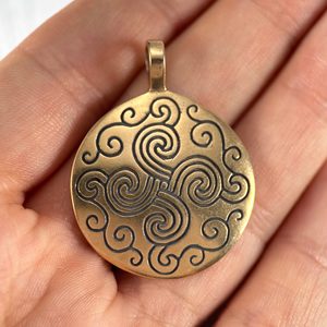 BRONZE AGE SUN II, bronze pendant