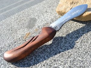 Forged Knife with carved wooden handle