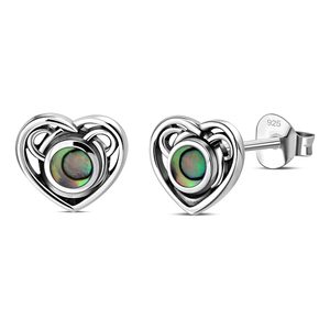 Celtic heart, silver earrings, pearl 925/1000
