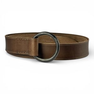 ALBAN, leather belt with forged buckle