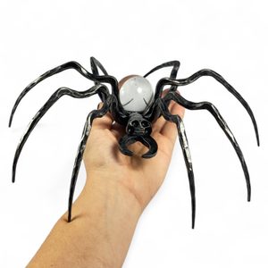 BLACK WIDOW, forged spider figure with glass