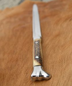 LONG MEDIEVAL KNIFE WITH ANTLER
