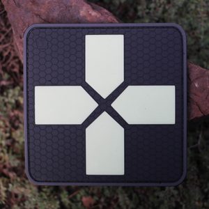 RedCross Medic Patch, 100mm 3D Rubber Patch glow in night