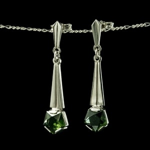 ESTELLE, MOLDAVITE, EARRINGS, SILVER - MOLDAVITES, CZECH{% if kategorie.adresa_nazvy[0] != zbozi.kategorie.nazev %} - SILVER JEWELLERY{% endif %}