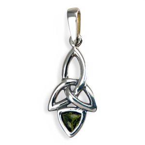 KIRA - pendentif, moldavite, argent
