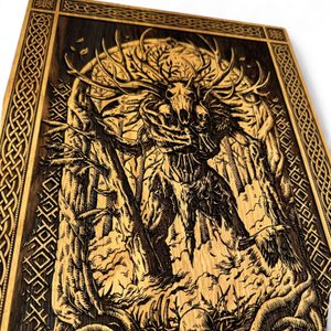 LESHY, décoration murale, bois 32x46cm