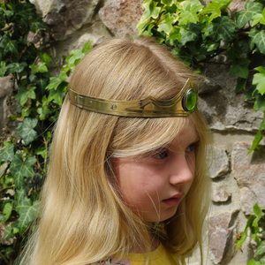 GRACIA - Crown, brass, moss green