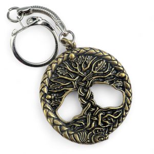 CELTIC OAK sprout sacred tree of life, zinc old brass