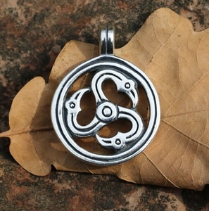 EAGLE TRISKELE, silver pendant