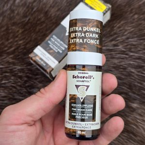 SCHAFTOL huile pour crosses de fusils, brun extra foncé avec éponge, 50ml