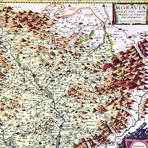 Komenský map of Moravia, handmade paper