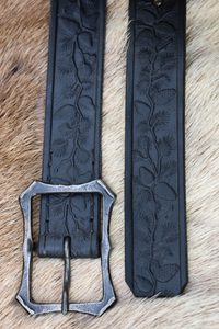 PINE CONES, FORESTRY LEATHER BELT WITH FORGED BUCKLE, BLACK - BELTS{% if kategorie.adresa_nazvy[0] != zbozi.kategorie.nazev %} - LEATHER PRODUCTS{% endif %}