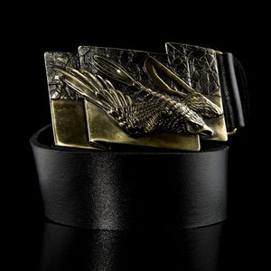 Flying Falcon, belt buckle, brass