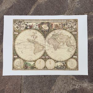 Weltkarte Nova totius terrarum orbis tabula, Frederik de Wit, handgeschöpftes Papier