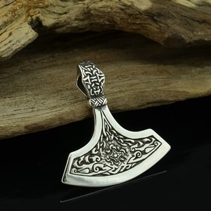 HERSIR, Norse Axe, silver pendant