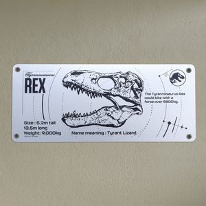 Jurassic Park Blechschild T-Rex Schema - Jurassic Park Schild