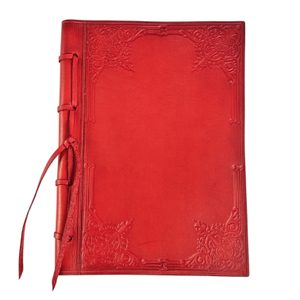 Customized leather notebook, unlined, red