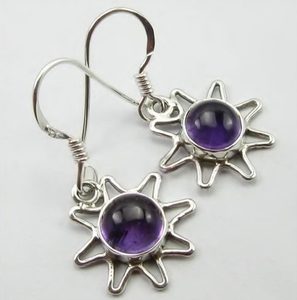 ASTRA, silver earrings, amethyst, Ag 925/1000