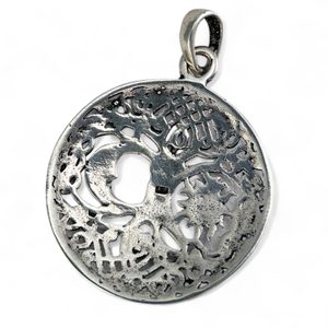 SUN and MOON in LIVING TREE, silver pendant