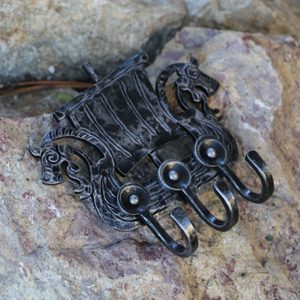 DRAKKAR - Navire viking, crochets forgés / porte-clés