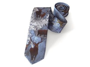 TIE WITH DEER GREY - KRAWATTEN, FLIEGEN, TASCHENTÜCHER{% if kategorie.adresa_nazvy[0] != zbozi.kategorie.nazev %} - SCHUHE, KLEIDUNG{% endif %}