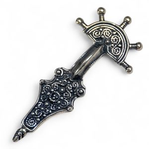Early Medieval FIBULA, sterling silver brooch