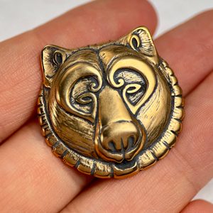 BÄR, Kopf, Anhänger, Bronze