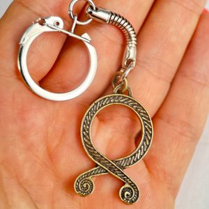 Troll cross keychain, zinc old brass