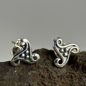 Celtic triskel, silver earrings 925/1000