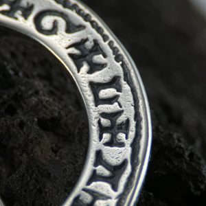 MEDIEVAL BROOCH, year 1300, Lombard script, silver 925/1000,13g