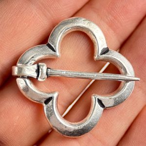 MEDIEVAL BROOCH, costume, bronze, silvered