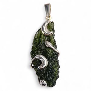 SERPENT, pendant, Moldavite, silver 925/1000