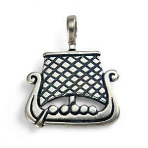 VIKING SHIP, silver pendant