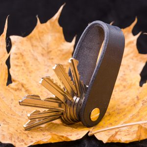 MORLEY, leather keychain