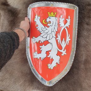 MEDIEVAL SHIELD - BOHEMIAN LION, METAL, HANDMADE - PAINTED SHIELDS{% if kategorie.adresa_nazvy[0] != zbozi.kategorie.nazev %} - ARMOUR HELMETS, SHIELDS{% endif %}