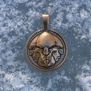 TRIGLAV Slavic God, bronze pendant