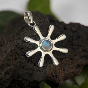 STELLA, silver pendant, rainbow moonstone Ag 925/1000