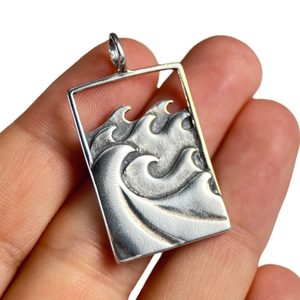 Océan, pendentif, argent